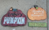 (2) FALL THEMED WOODEN SIGNS