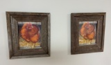 PAIR OF FRAMED ROOSTER PRINTS