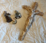 NATIVITY SET AND CRUCIFIX