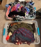 TWO SMALL TUBS OF LADIES SCARFS