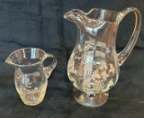 (2) CYRSTAL GLASS PITCHERS