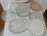 ASSORTMENT OF GLASS SERVING PLATTERS