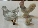 LOT OF CHICKEN FIGURINES - SOME FENTON