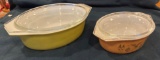 (2) PYREX CASSEROLE BOWLS