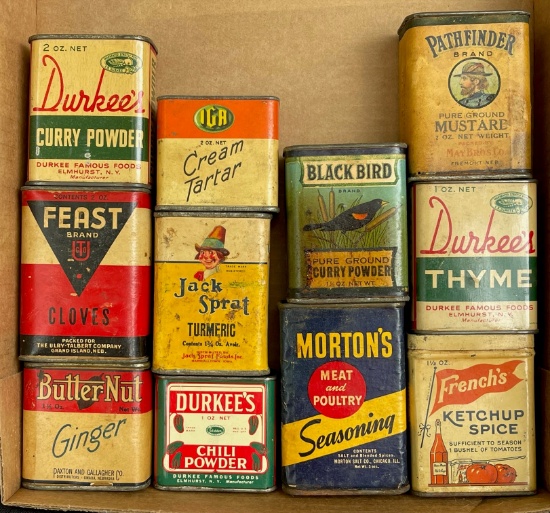 COLLECTION OF VINTAGE SPICE TINS