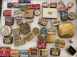 LARGE LOT OF MISCELLANEOUS SMALL COLLECTIBLE TINS & CONTAINERS
