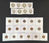 (8) US Buffalo Nickels & (16) Lincoln Wheat Cents