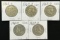 (5) 1963-D Franklin Silver Dollars