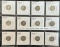 (12) Mercury Silver Dimes - From 1917-1918-1919