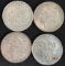 (4) Morgan Silver Dollars - 1889, 1890-O, 1890-S, and 1902