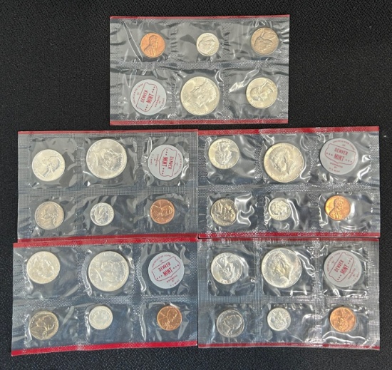 (5) 1964 Unciruclated Coin Sets - Denver Minted