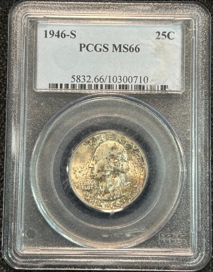 1946-S Washington Silver Quarter - PCGS MS66