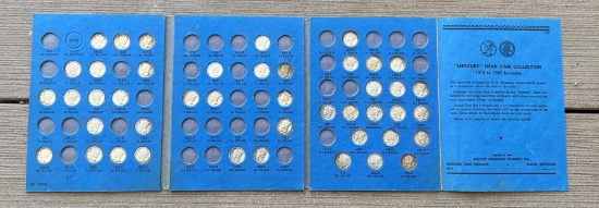 Mercury Dime Album with 44 Coins