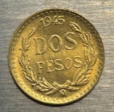 1945 Mexico Dos Pesos -- Mexican Gold Coin