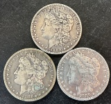(3) 1888-O Morgan Silver Dollars