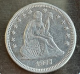 1877 United States Seated Liberty Quarter - Nice Details