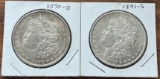 1890-S & 1891-S Morgan Silver Dollars