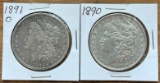1890 & 1891-S Morgan Silver Dollars