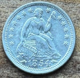 1854 United States Seated Liberty Half Dime - AU