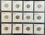 (12) Mercury Silver Dimes - From 1917-1918-1919