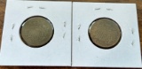 (2) 1865 United States Two Cent Pieces