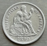 1890 United States Seated Liberty Dime