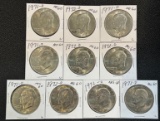 (10) Eisenhower $1 Coins