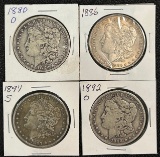 (4) Morgan Silver Dollars --- 1880-O, 1886, 1892-O, and 1897-S