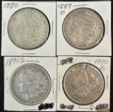 (4) Morgan Silver Dollars --- 1880, 1889-O, 1891-S, & 1900-O