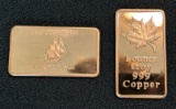 (2) 1 Oz. Copper Bars