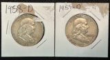1958-D & 1959-D Franklin Half Dollars