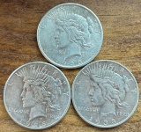 (3) Peace Silver Dollars - San Francisco Minted