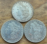 (3) Morgan Silver Dollars - 1883, 1879, and  1898
