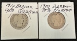 1900 & 1914 Barber Silver Quarters