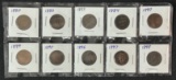 (10) United States Indian Head Cents - Pre 1900