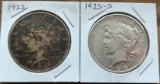 1922 & 1925-S Peace Silver Dollars