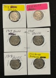 (6) United States Buffalo Nickels
