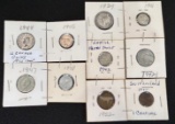 Lot of (10) Foreign Coins - Including Some Silver