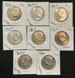 (8) 40% Silver Kennedy Half Dollars