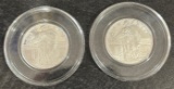 (2) APEX 1/4 Troy Ounce Silver Rounds - Standing Liberty