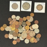 Lot of Misc. Foregin Coins - Including Silver Peso