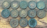 Lot of (13) Indian Head Cents - Most Nice!