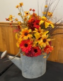 VINTAGE SPRINKLING CAN WITH FALL DÉCOR
