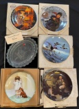 LOT OF 6 COLLECTOR PLATES - ROCKWELL & FOSTORIA