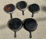 (5) CAST IRON PANS