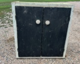 Primitive Black and White Wooden Cabinet