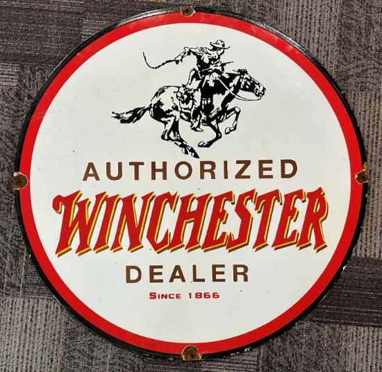 Authorized Winchester Dealer Porcelain Sign