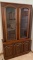 4 DOOR LIGHTED CHINA HUTCH WITH GLASS DOORS AND SHELVES