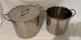 2 STOCK POTS-LARGER ONE HAS LID