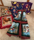 PILLOWS AND A WRAP UP QUILT
